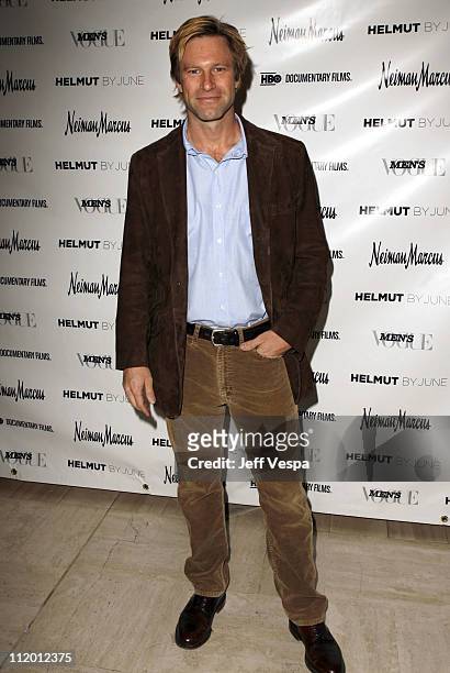 Aaron Eckhart during Men's Vogue Hosts a Private Screening of "Helmut" by June with Brett Ratner at Neiman Marcus in Beverly Hills, California,...