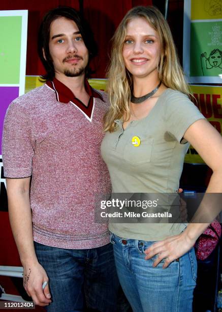 Lou Taylor Pucci and Kelli Garner during "Thumbsucker" Cast and The Polyphonic Spree Meet & Greet at The Hollywood Bowl at Hollywood Bowl in...