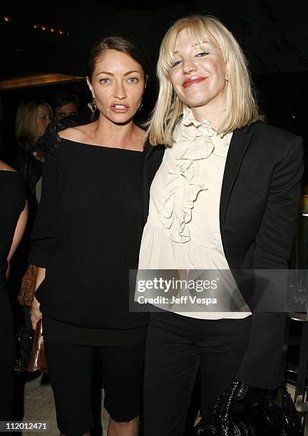 Rebecca Gayheart and Courtney Love during Men's Vogue Hosts a Private Screening of "Helmut" by June with Brett Ratner at Neiman Marcus in Beverly...