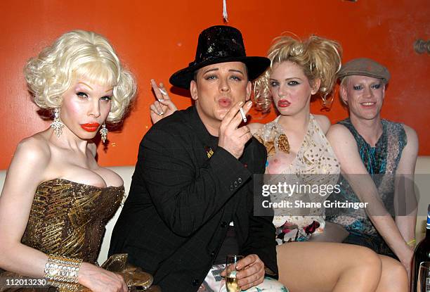 Amanda Lepore, Boy George, Harry* and Richie Rich of "Heatherette"