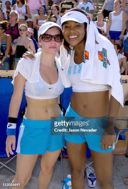 Elisha Cuthbert and Gabrielle Union during *NSYNC's Challenge for the Children VI - Day 2 - Skills Challenge at Miami Beach in Miami, Florida, United...