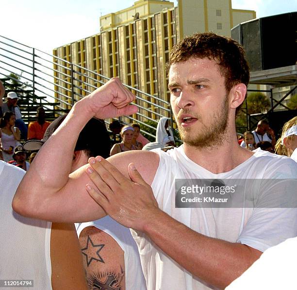 Justin Timberlake during *NSYNC's Challenge for the Children VI - Day 2 - Skills Challenge at Miami Beach in Miami, Florida, United States.