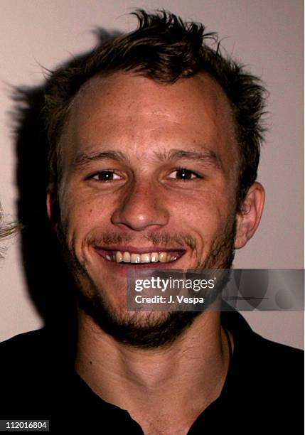 Heath Ledger during Lions Gate Celebrates the Acquisition of Artisan Entertainment in Los Angeles, California, United States.