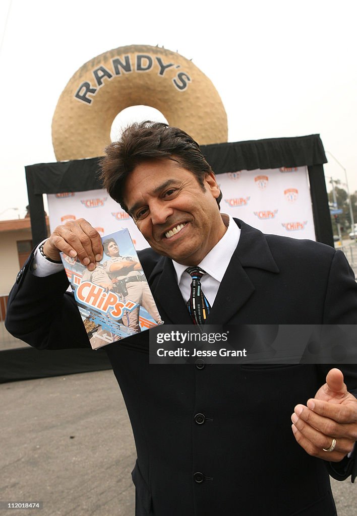 Erik Estrada Hosts a Donut Eating Contest for CHiPS Season One Release