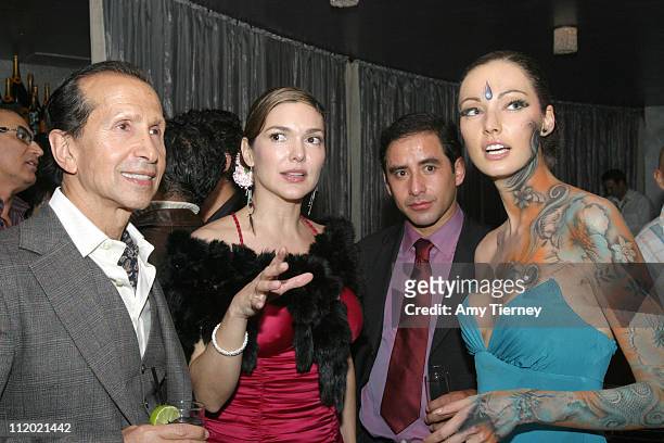 Manny Mashouf, chairman/founder of Bebe, Laura Harring, Miguel Martinez and Juliette Marquis