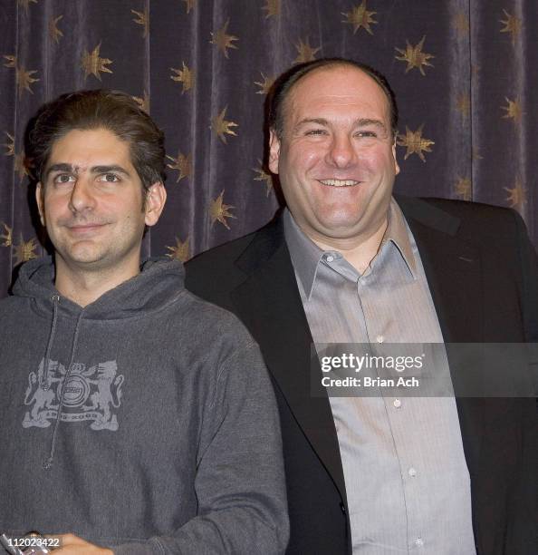 Michael Imperioli and James Gandolfini during The Cast of "The Sopranos" Introduces Cingular HBO Mobile at 1100 6th ave in New York, New York, United...
