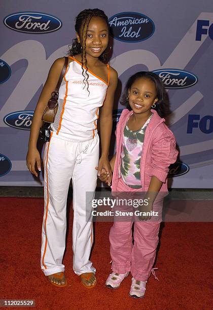 Aree Davis and sister DeeDee Davis during "American Idol" Season 3 - Top 12 Finalists Party - Arrivals at Pearl in Los Angeles, California, United...