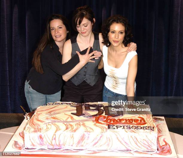 Holly Marie Combs, Rose McGowan and Alyssa Milano during "Charmed" Celebrates 150 Episodes and First Season on DVD at Paramount Studios in Los...