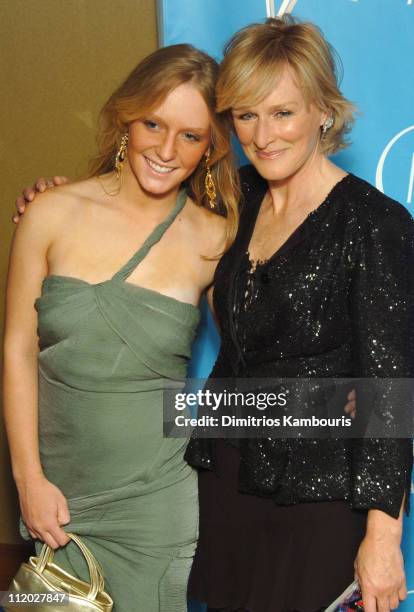 Annie Maude Starke and Glenn Close during Entertainment Industry Foundation's Colon Cancer Benefit on the QM2 - Red Carpet at Queen Mary 2 in New...