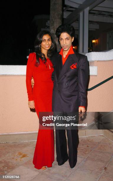 Manuela Testolini and Prince during Clive Davis' 2005 Pre-GRAMMY Awards Party - Cocktail Reception at Beverly Hills Hotel in Beverly Hills,...