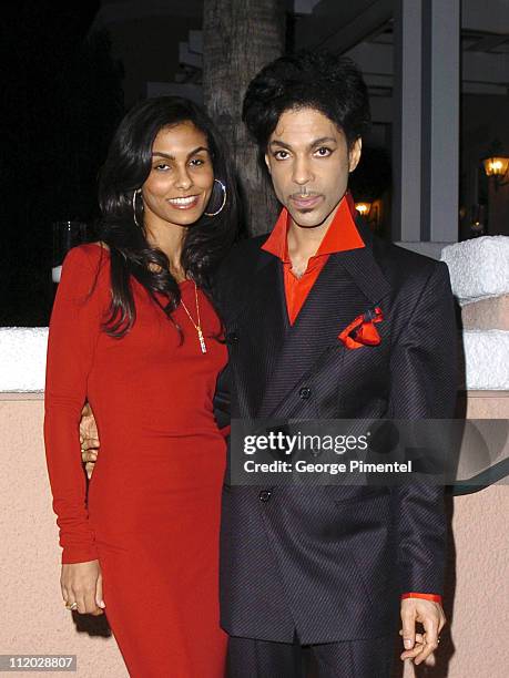 Manuela Testolini and Prince during Clive Davis' 2005 Pre-GRAMMY Awards Party - Cocktail Reception at Beverly Hills Hotel in Beverly Hills,...