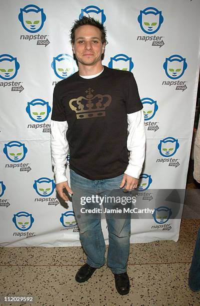 Drew Lachey during Napster Launches "Napster To Go" Cafe Tour with Free Music and MP3 Players at Coffee Shop in New York City, New York, United...