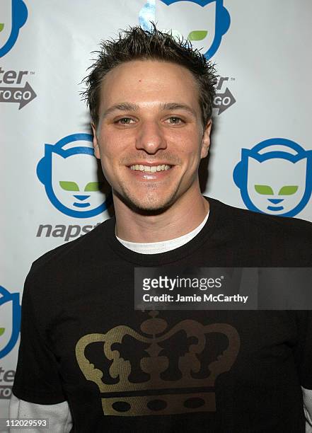 Drew Lachey during Napster Launches "Napster To Go" Cafe Tour with Free Music and MP3 Players at Coffee Shop in New York City, New York, United...