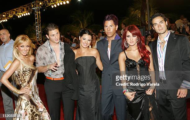 Cast of "Rebelde RBD", including Anahi , Lupita Fernandez and Dulce Maria