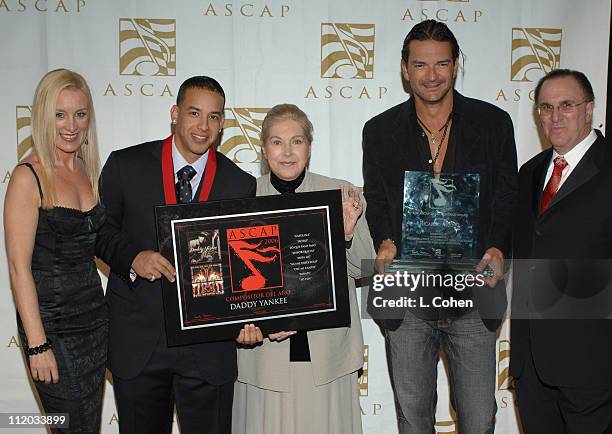 Alexandra Lioutikoff, Daddy Yankee, Songwriter of the Year, Marilyn Bergman, ASCAP President, Ricardo Arjona, ASCAP Latin Heritage Award honoree and...