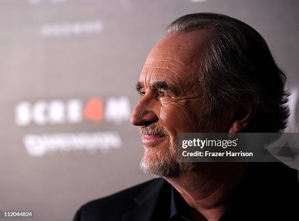 Director Wes Craven arrives at the premiere of the Weinstein Company's "Scream 4" Presented by AXE Shower at Grauman's Chinese Theatre on April 11,...