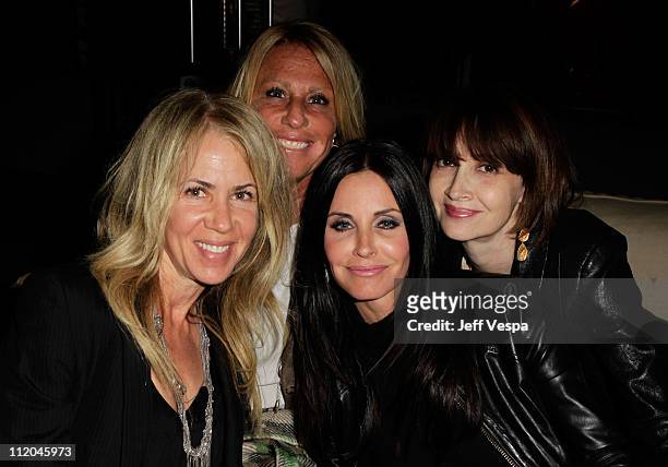 Producer Cynthia Pett-Dante and Courteney Cox and guests attend the after party for the "Scream 4" world premiere at The Redbury on April 11, 2011 in...