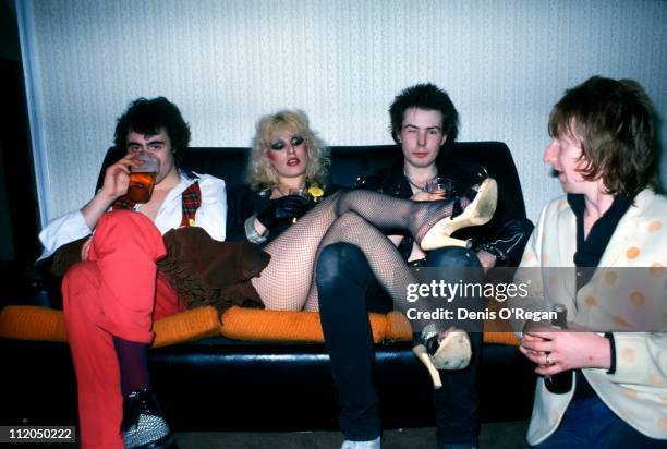 Glen Matlock, Nancy Spungen, Sid Vicious and Rat Scabies in London, 1978.