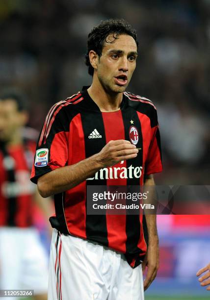 Alessandro Nesta of AC Milan during the Serie A match between AC Milan and FC Internazionale Milano at Stadio Giuseppe Meazza on April 2, 2011 in...