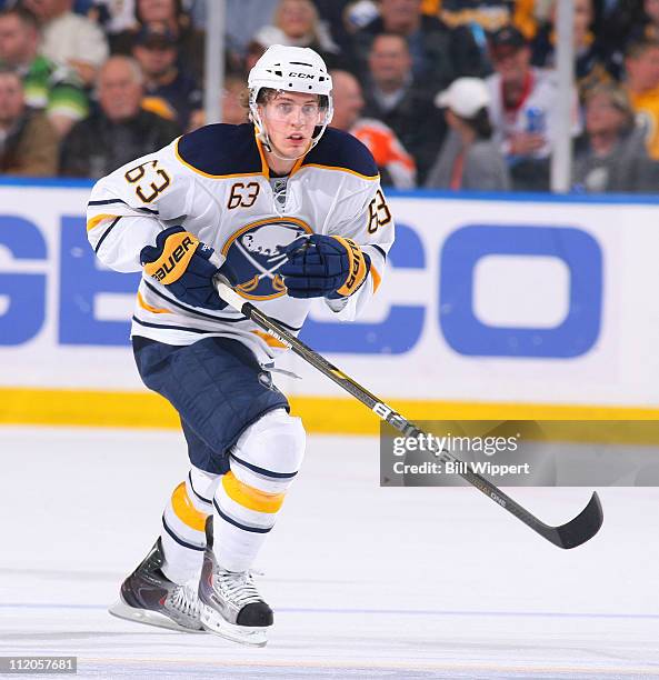 Tyler Ennis of the Buffalo Sabres skates against the Philadelphia Flyers at HSBC Arena on March 8, 2011 in Buffalo, New York.