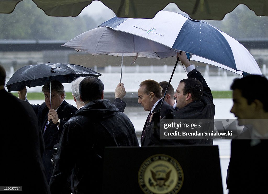 Vice President Biden Attends Bob Dole Plaque Dedication At World War II Memorial