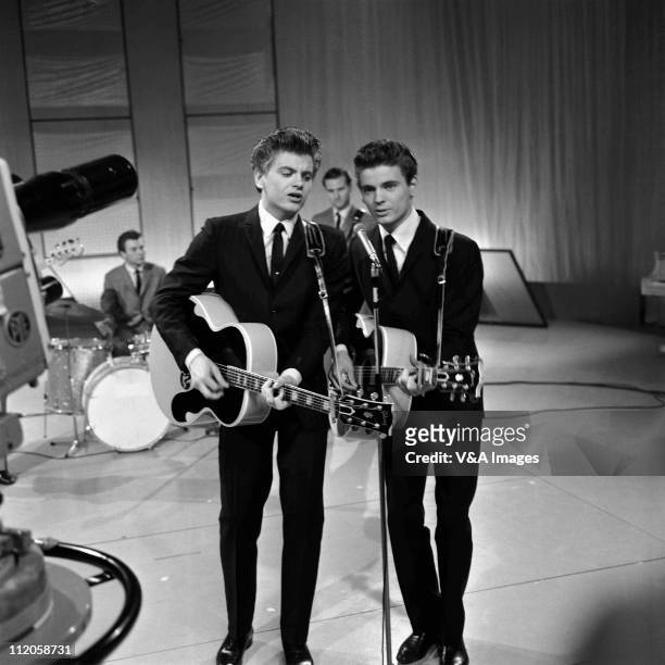 The Everly Brothers, Phil Everly and Don Everly, performing on TV show, 1 April 1960.