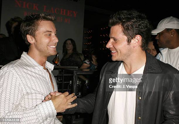 Lance Bass and Nick Lachey during Nick Lachey Album Release Party at Mood Sponsored by Pure Las Vegas at Mood in Hollywood, California, United States.