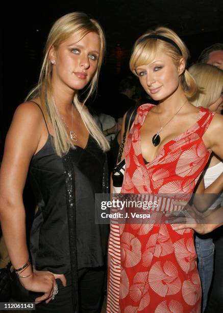 Nicky Hilton and Paris Hilton during Nick Lachey Album Release Party at Mood Sponsored by Pure Las Vegas at Mood in Hollywood, California, United...