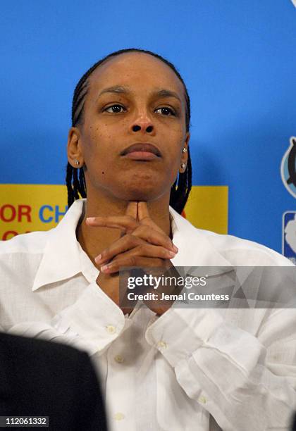 Teresa Witherspoon during NBA and UNICEF Launch Campaign for "Unite for Children, Unite against AIDS" at Unicef House in New York City, New York,...