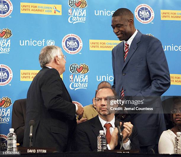 David J. Stern, Commissioner of the National Basketball Association and Dikembe Mutombo