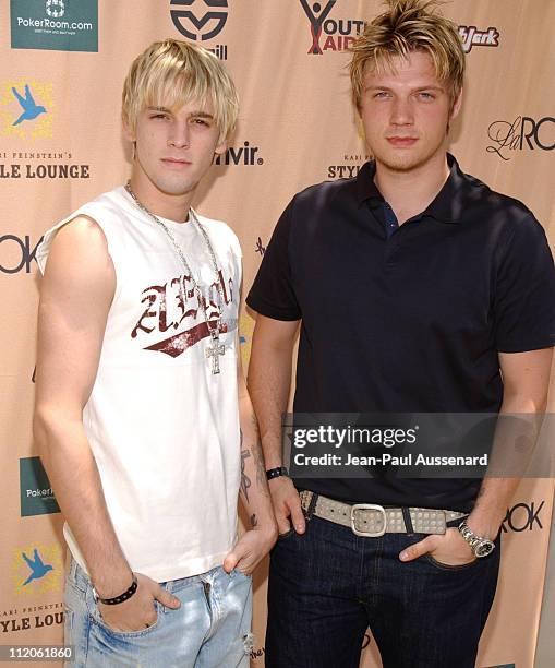 Aaron Carter and Nick Carter during Kari Feinstein Style Lounge - Day 2 in Los Angeles, CA, United States.