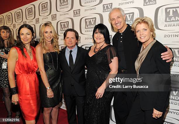 Justine Bateman, Tracy Pollan, Michael J. Fox, Tina Yothers, Michael Gross, and Meredith Baxter attend the 9th Annual TV Land Awards at the Javits...