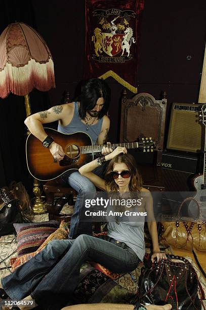 Gilby Clarke and Daniella Clarke during Spring/Summer Frankie B Ad Campaign with Daniella Clarke and Gilby Clarke at Private Residence in Sherman...