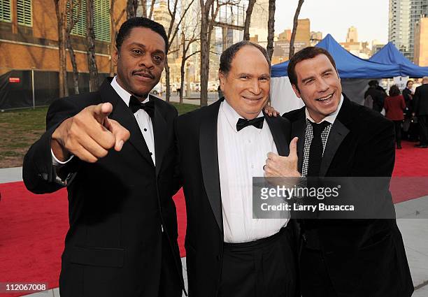 Lawrence Hilton-Jacobs, Gabe Kaplan, and John Travolta attend the 9th Annual TV Land Awards at the Javits Center on April 10, 2011 in New York City.