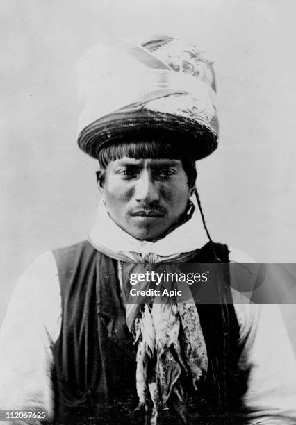 Billy Bowlegs III aka Cofehapkee Seminole elder, also of African-American descen, here c. 1895.