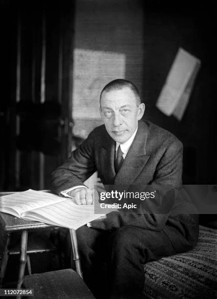 Sergei Rachmaninov russian pianist and composer c. 1925.