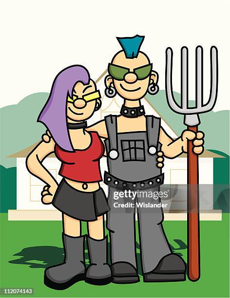 american goth - goth stock illustrations