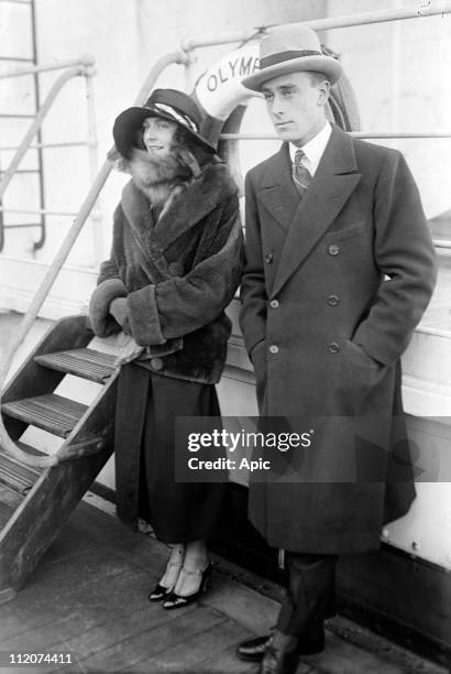 Lord Louis Mountbatten and his wife Lady Edwina Ashley, here aboard liner RMS Olympic c. 1925.
