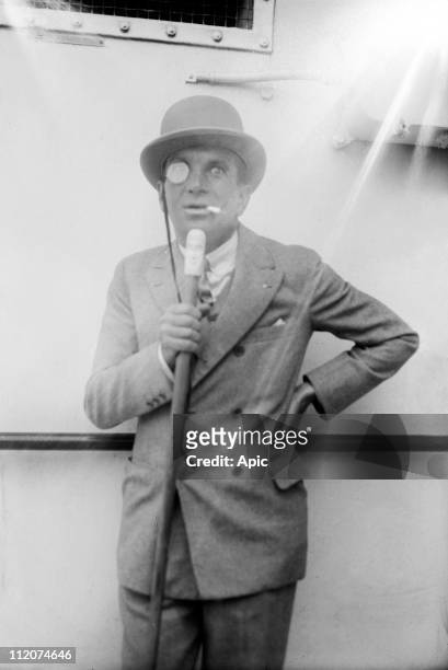 Al Jolson american singer and actor, here aboard a liner c. 1920.