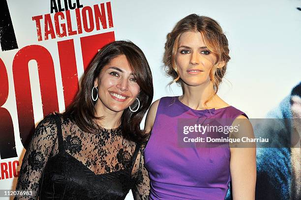 Caterina Murino and Alice Taglioni attend 'La Proie' Paris Premiere at UGC Cine Cite Bercy on April 12, 2011 in Paris, France.