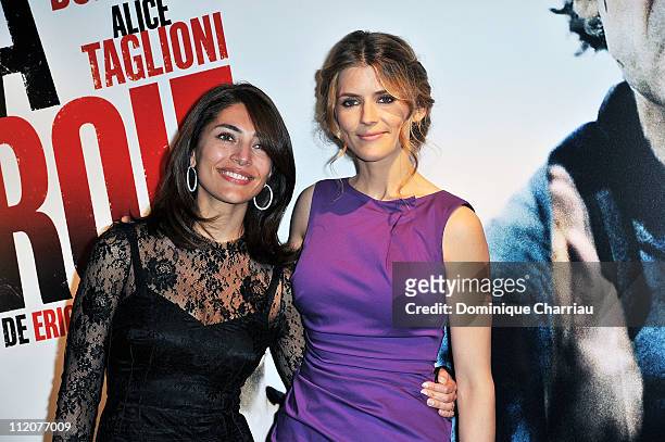 Caterina Murino and Alice Taglioni attend 'La Proie' Paris Premiere at UGC Cine Cite Bercy on April 12, 2011 in Paris, France.