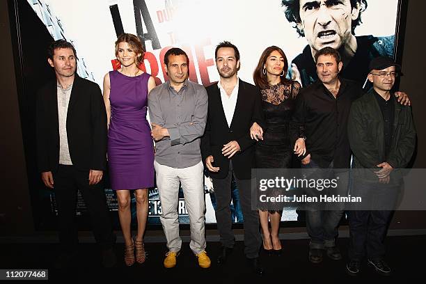 Guest, Alice Taglioni, Zinedine Soualem, Stephane Debac, Caterina Murino, Sergi Lopez and Eric Valette attend 'La Proie' Paris premiere at UGC Cine...