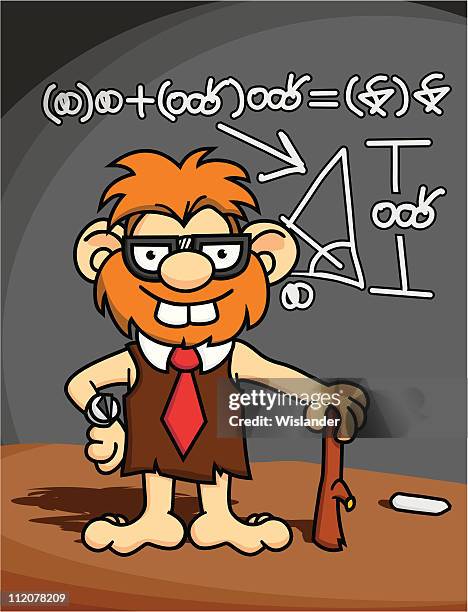 caveman nerd - caveman stock illustrations