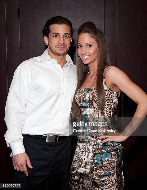 Carmine Agnello Jr. And Girlfriend attend the celebration of Frank Gotti's 21st birthday with the cast of "Gotti: Three Generations" at the Sheraton...