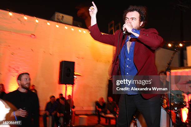 Andy Clockwise performs at the 42 Vodka celebration for the 100th episode of Robot Chicken on April 9, 2011 in Los Angeles, California.