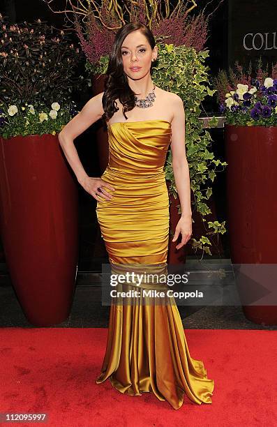 Actress Rose McGowan attends the 8th Annual New Yorkers For Children Spring Dinner Dance - "A Fool's Fete" at Mandarin Oriental Hotel on April 12,...