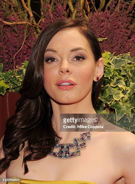 Actress Rose McGowan attends the 8th Annual New Yorkers For Children Spring Dinner Dance - "A Fool's Fete" at Mandarin Oriental Hotel on April 12,...