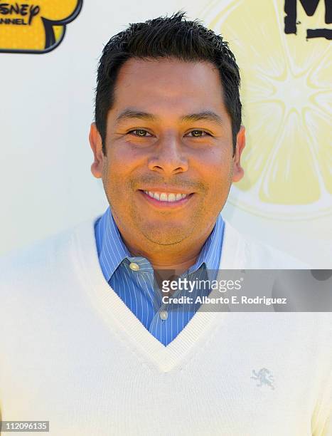 Radio personality Ernie D. Arrives to the premiere of Disney Channel's "Lemonade Mouth" at Stevenson Middle School on April 12, 2011 in Los Angeles,...