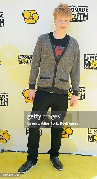 Actor Adam Hicks arrives to the premiere of Disney Channel's "Lemonade Mouth" at Stevenson Middle School on April 12, 2011 in Los Angeles, California.