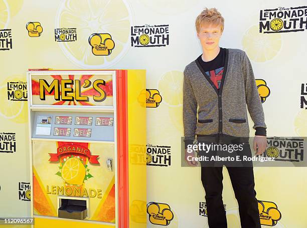 Actor Adam Hicks arrives to the premiere of Disney Channel's "Lemonade Mouth" at Stevenson Middle School on April 12, 2011 in Los Angeles, California.